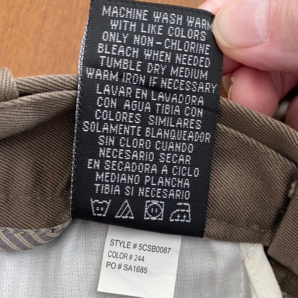 Perry Ellis Portfolio Mens 42x30 Dress Pants Sandstone Tan Flat Front No Iron - Picture 3 of 10